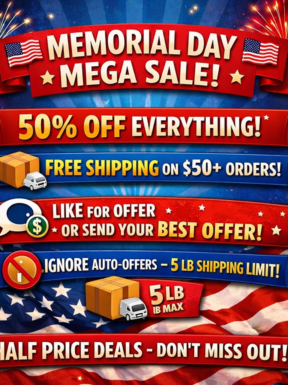 🇺🇸 MEMORIAL DAY MEGA SALE! 🇺🇸
